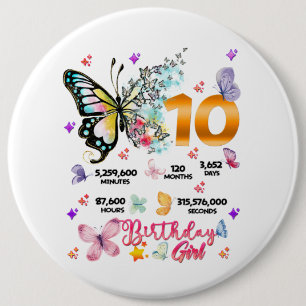 Dubbele dikke vlinder 10 jaar oude vlinders ronde button 6,0 cm