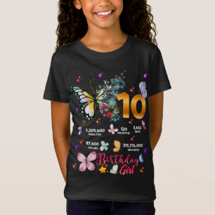 Dubbele dikke vlinder 10 jaar oude vlinders t-shirt