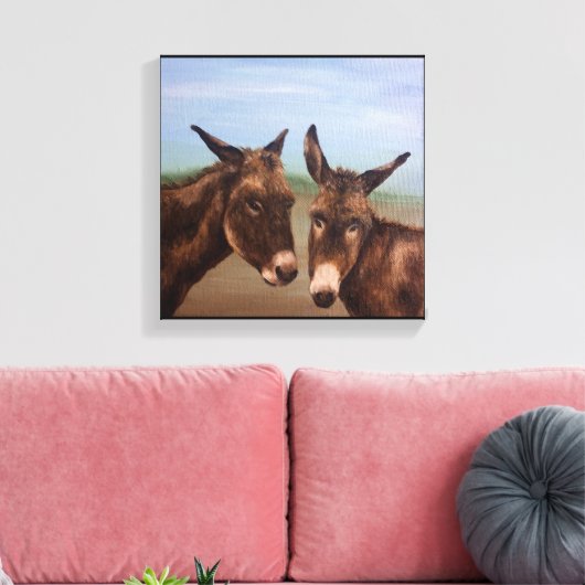 Dubbele Donkey Canvas Afdruk (Insitu (Woonkamer))
