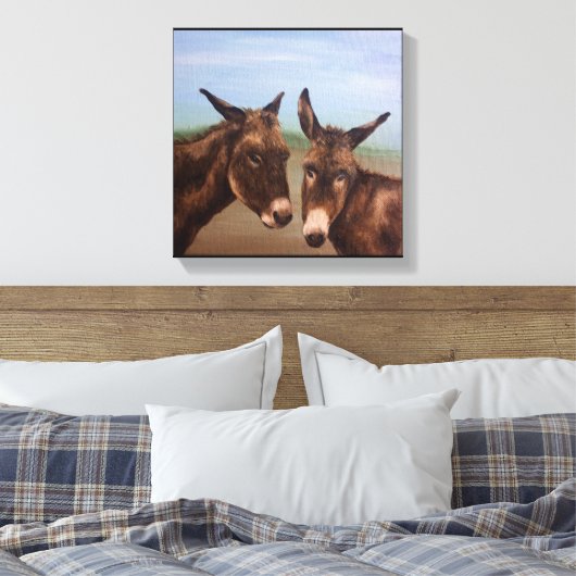 Dubbele Donkey Canvas Afdruk (Insitu (Slaapkamer))