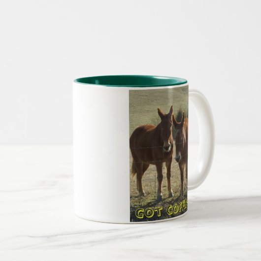 Dubbele Donkey-mok Tweekleurige Koffiemok (Voorkant rechts)