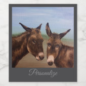 Dubbele Donkey Wijn Etiket (Enkel label)