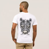 Dubbele draak en schedel T-shirt (Achterkant volledig)