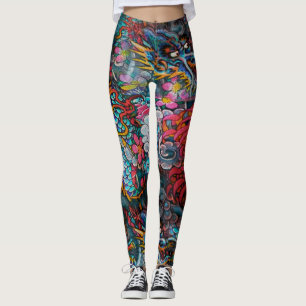 Dubbele draak leggings
