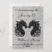Dubbele Dragon Middeleeuwse Handfasting Uitnodigin Kaart (Voorkant)