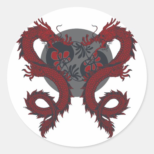 Dubbele Dragon Sticker (Voorkant)
