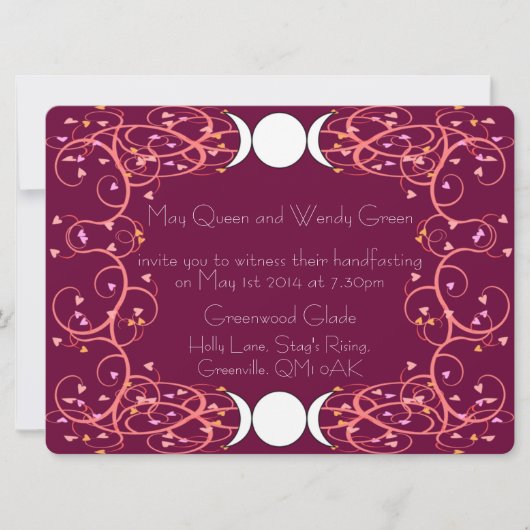 Dubbele drie in één lesbische handfasting uitnodig kaart (Voorkant)