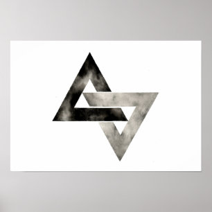 Dubbele driehoeken. Modern. Minimaal . Geometrisch Poster