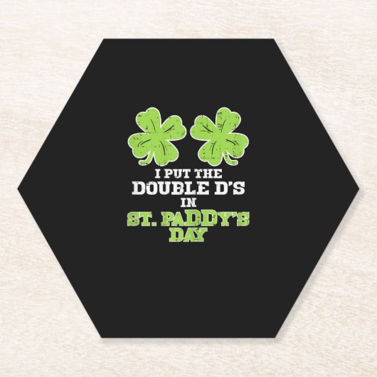 Dubbele Ds op St Paddys Day Shamrock Funny Patrick Kartonnen Onderzetters (Voorkant)