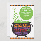 Dubbele, dubbele ketel - Halloween-feestuitnodigin Kaart (Voorkant)