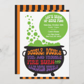 Dubbele, dubbele ketel - Halloween-feestuitnodigin Kaart (Voorkant / Achterkant)