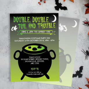 'Dubbele, dubbele toil en problemen' Halloween-uit Kaart