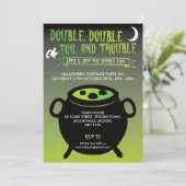 'Dubbele, dubbele toil en problemen' Halloween-uit Kaart (Staand voorkant)