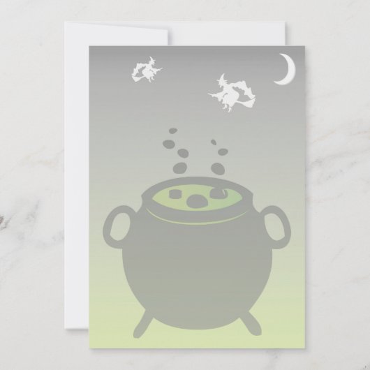 'Dubbele, dubbele toil en problemen' Halloween-uit Kaart (Achterkant)