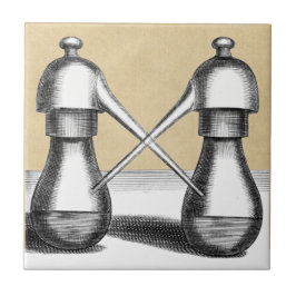 Dubbele Eagle Alchemy Laboratory Flask Tegeltje