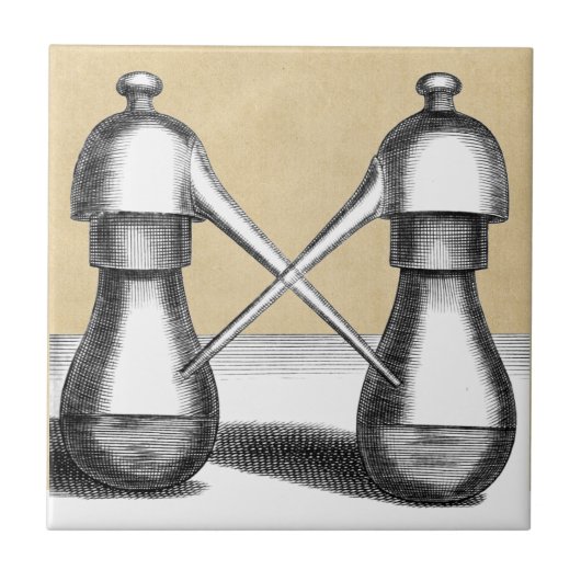 Dubbele Eagle Alchemy Laboratory Flask Tegeltje (Voorkant)