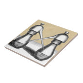 Dubbele Eagle Alchemy Laboratory Flask Tegeltje (Zijkant)