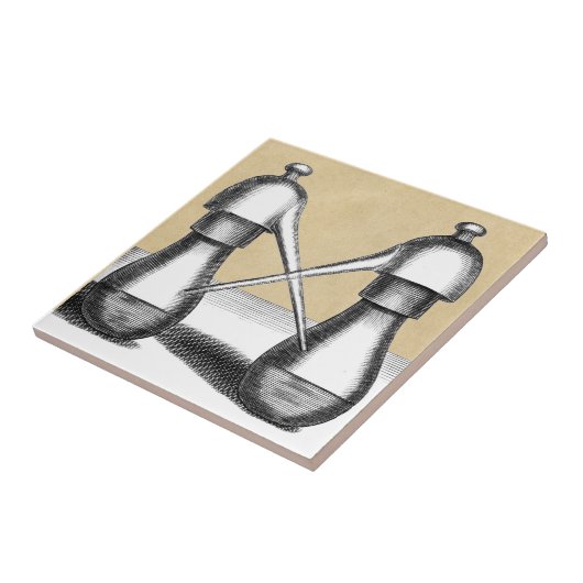 Dubbele Eagle Alchemy Laboratory Flask Tegeltje (Zijkant)