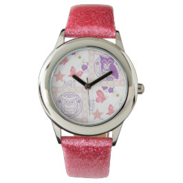 Dubbele eigenaar en Butterflies Roze Kinder Watch Horloge