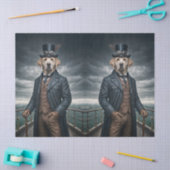 Dubbele Elegante Victoriaans Steampunk Lab Dog Art Tissuepapier (Craft)