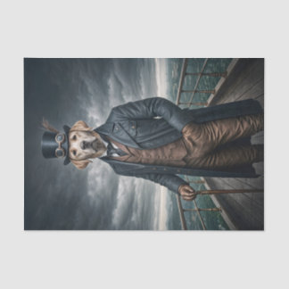 Dubbele Elegante Victoriaans Steampunk Lab Dog Art Tissuepapier