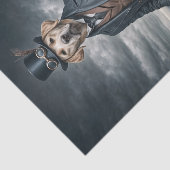 Dubbele Elegante Victoriaans Steampunk Lab Dog Art Tissuepapier (Detail)