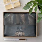 Dubbele Elegante Victoriaans Steampunk Lab Dog Art Tissuepapier (Geschenk)