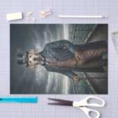 Dubbele Elegante Victoriaans Steampunk Lab Dog Art Tissuepapier (Craft)