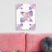Dubbele entiteiten Roze en Blauwe Abstract Canvas Afdruk (Insitu (Woonkamer))