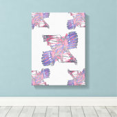 Dubbele entiteiten Roze en Blauwe Abstract Canvas Afdruk (Insitu (Houten vloer))