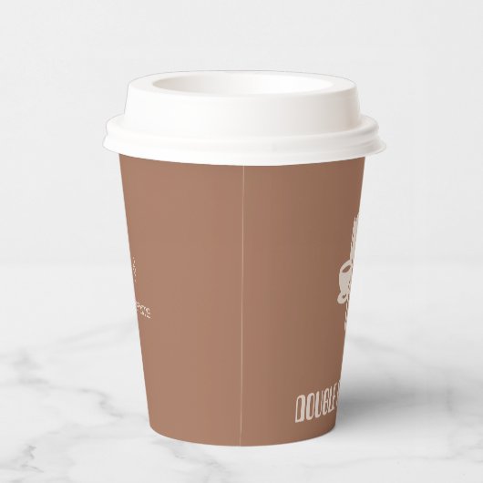 Dubbele espresso Een mix van elegantie en warmte Papieren Bekers (Rechts)