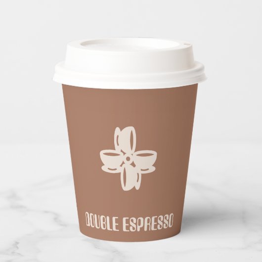 Dubbele espresso Een mix van elegantie en warmte Papieren Bekers (Voorkant)