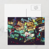 Dubbele exposure, Casino Signs, Las Vegas. Briefkaart (Voorkant / Achterkant)