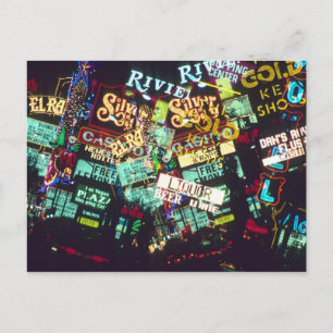 Dubbele exposure, Casino Signs, Las Vegas. Briefkaart