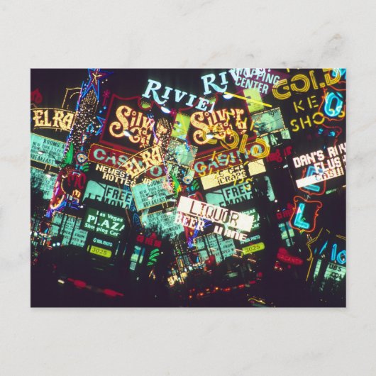 Dubbele exposure, Casino Signs, Las Vegas. Briefkaart (Voorkant)