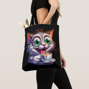 Dubbele Expresso Cat Cartoon Tote Bag