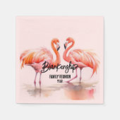 Dubbele Flamingo Familie Reünie Party Essentials Servet (Voorkant)