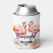 Dubbele Flamingo Familie Reünie Party Keepsake Blikjeskoeler (Blikje Voorkant)