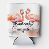 Dubbele Flamingo Familie Reünie Party Keepsake Blikjeskoeler (Voorkant)