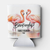 Dubbele Flamingo Familie Reünie Party Keepsake Blikjeskoeler (Achterkant)