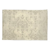 Dubbele Floral Damask Neutral Warm Cream Tan Kussensloop (Achterkant-Links)