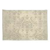 Dubbele Floral Damask Neutral Warm Cream Tan Kussensloop (Achterkant-Rechts)