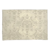 Dubbele Floral Damask Neutral Warm Cream Tan Kussensloop (Voorkant-Rechts)