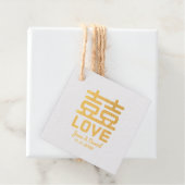 Dubbele Folie van het Wiggen van Geluk Bedankjes Labels (Met doos)