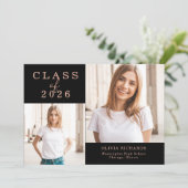 Dubbele foto | Afstuderen klas van 2026 Aankondiging (Staand voorkant)