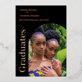 Dubbele foto afstuderen klasse van 2023 afstuderen folie uitnodiging (Voorkant)