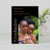 Dubbele foto afstuderen klasse van 2023 afstuderen folie uitnodiging (Staand Voorkant)