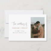 Dubbele foto eenvoudige bruiloft uitnodiging (Voorkant)