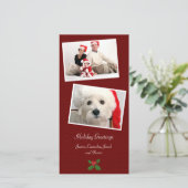 Dubbele Foto Familie Vakantie Kerstkaart (Staand voorkant)