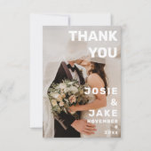 Dubbele foto groot en gedurfd bruiloft bedankt voo kaart (Voorkant)